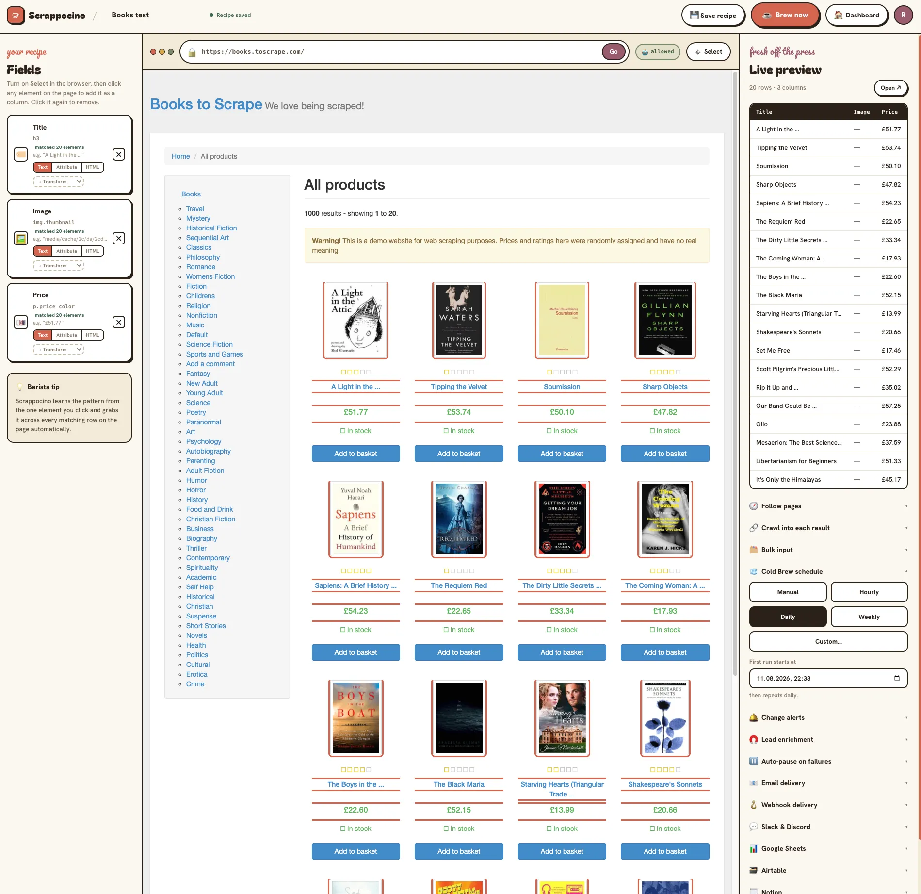 Dashboard und der Recipe-Builder (2/2)